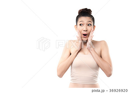 Close up of Asian woman looking surprised 36926920