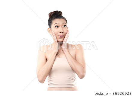 Close up of Asian woman looking surprised 36926923