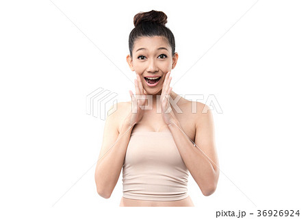 Close up of Asian woman looking surprised 36926924