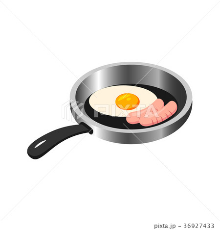 Traditional breakfast food fried eggs. 36927433