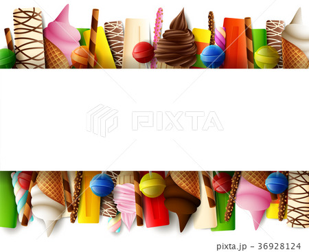 Different sweet food border 36928124