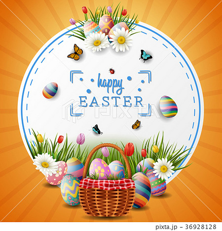 Easter eggs in the basket 36928128