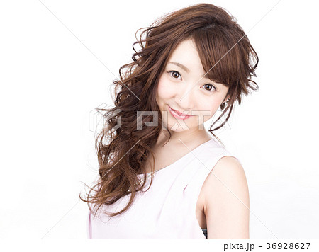 ヘアサロン ヘアモデルの写真素材