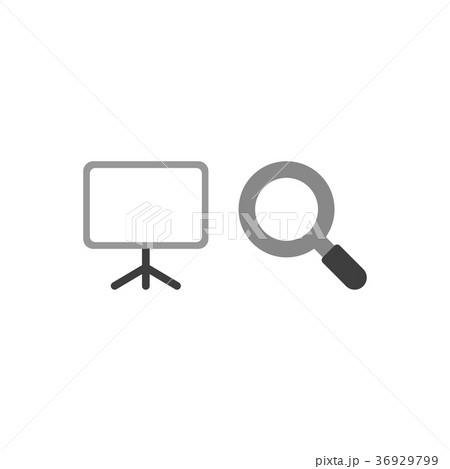 Vector of presentation chart with magnifier Vector of presentation chart with magnifier 36929799