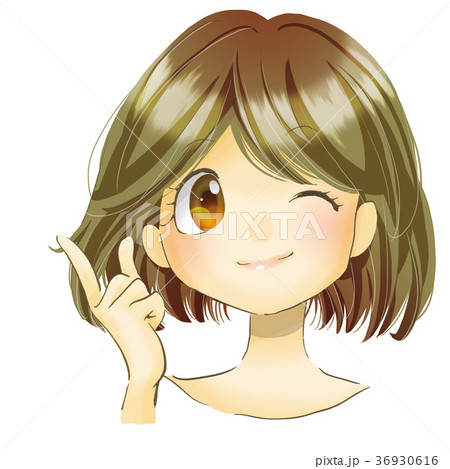 女の子 ウィンクのイラスト素材