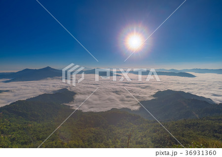 beautiful sunrise and View Point in Thailand 36931360