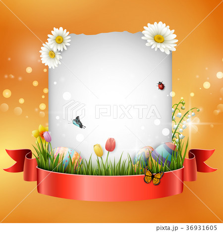 Easter eggs with blank sign Easter eggs with blank sign 36931605