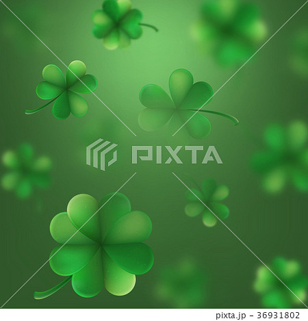 St. Patrick s Day shamrocks blur effect. EPS 10 36931802