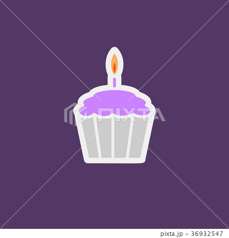 Birthday muffin with lighting candle Birthday muffin with lighting candle 36932547