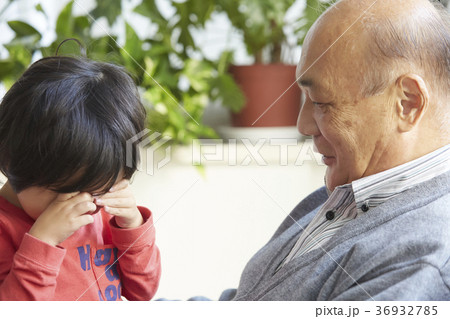 孫と遊ぶシニア 36932785