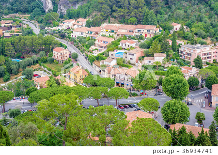 Daylight foggy view to Eze, Cote d'Azur village Daylight foggy view to Eze, Cote d'Azur village 36934741