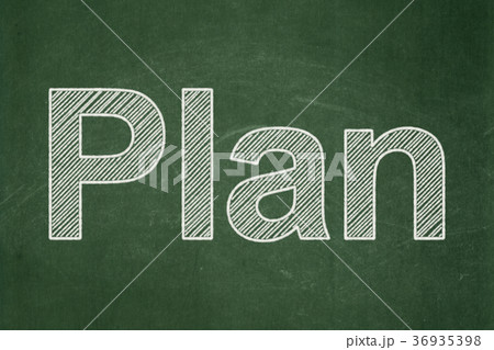 Finance concept: Plan on chalkboard background 36935398