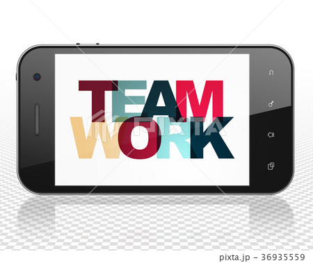 Finance concept: Smartphone with Teamwork on Finance concept: Smartphone with Teamwork on 36935559
