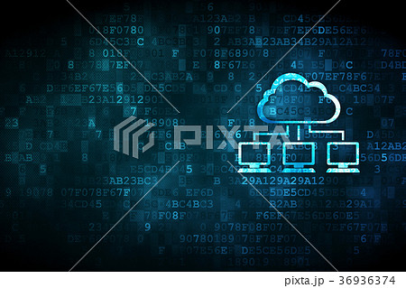 Cloud technology concept: Cloud Network on digital Cloud technology concept: Cloud Network on digital 36936374