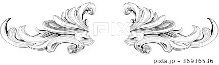 【装飾】重厚で精密な線画の飾り 【装飾】重厚で精密な線画の飾り 36936536