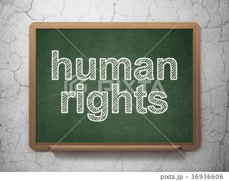 Politics concept: Human Rights on chalkboard 36936606