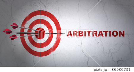 Law concept: target and Arbitration on wall Law concept: target and Arbitration on wall 36936731