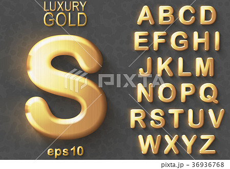 Golden glitter 3D uppercase english letters. Golden glitter 3D uppercase english letters. 36936768