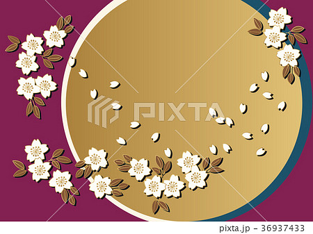 桜の花の背景 春のイメージの壁紙 和柄の背景素材 のイラスト素材