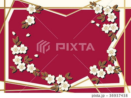 桜の花の背景 春のイメージの壁紙 和柄の背景素材 のイラスト素材 36937438 Pixta