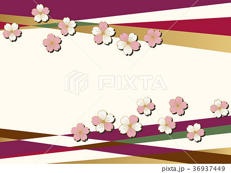 桜の花の背景 春のイメージの壁紙 和柄の背景素材 のイラスト素材 36937449 Pixta