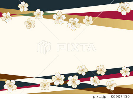 桜の花の背景 春のイメージの壁紙 和柄の背景素材 のイラスト素材
