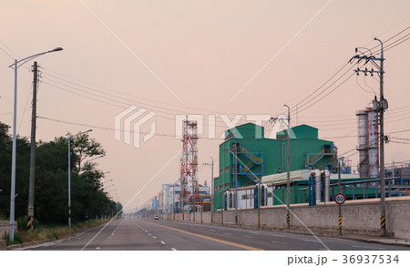 Empty road alongside the factories 36937534