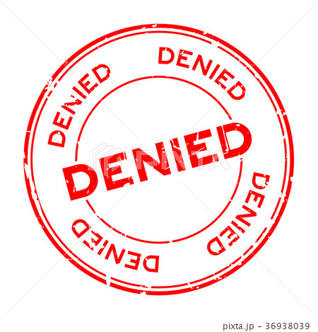 Grunge red denied round rubber seal stamp 36938039