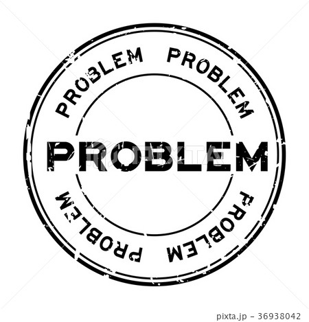 Grunge black problem round rubber seal stamp 36938042