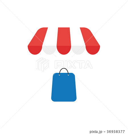 Vector concept of shopping bag under awning 36938377