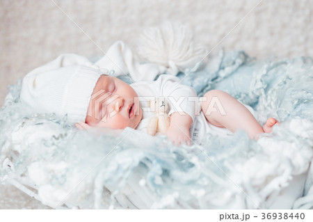 My Best Friend. Baby sleeping with bear 36938440