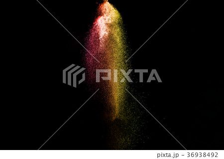 Freeze motion of multicolored particles on black  36938492
