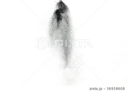 Black particles splatter on white background 36938608