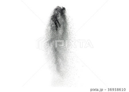 Black particles splatter on white background 36938610
