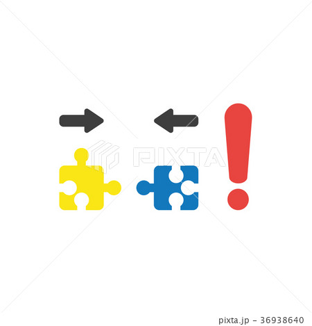 Vector two pieces of incompatible jigsaw 36938640