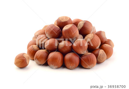 Hazelnuts isolated on white 36938700