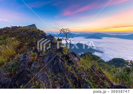 beautiful sunrise and View Point in Thailand 36938747