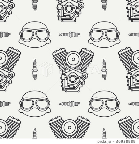 Line seamless pattern vector motorcycle classic 36938989