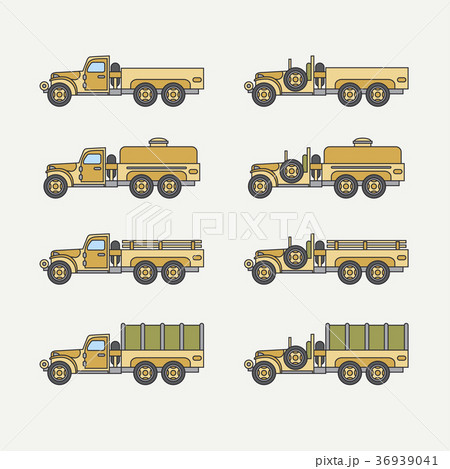 Line flat color vector icon set service staff open 36939041