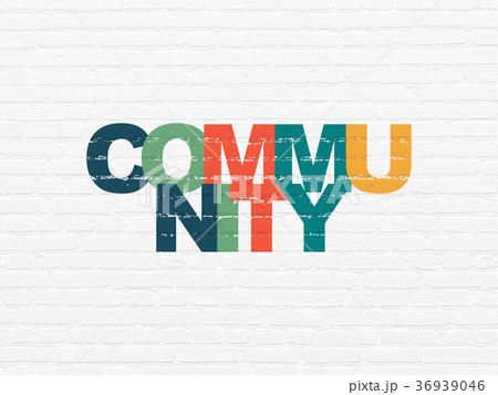 Social media concept: Community on wall background Social media concept: Community on wall background 36939046