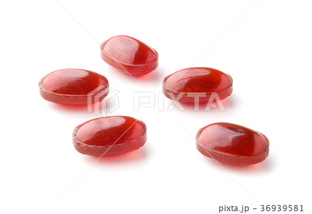 Strawberry candy isolated on white 36939581
