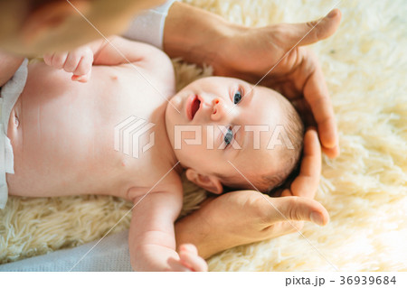 cute newborn baby boy lying down 36939684