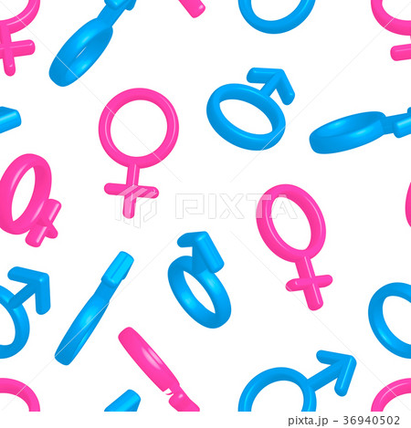colorful men and women gender signs, pattern 36940502