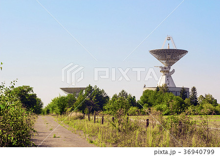 Large satellite dish radar antenna station field Large satellite dish radar antenna station field 36940799