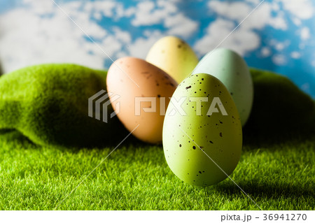 Easter eggs on the grass Easter eggs on the grass 36941270