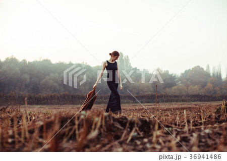 Lonely girl on a walk Lonely girl on a walk 36941486