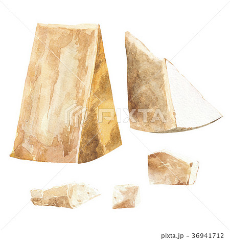 Parmesan cheese pieces isolated on white Parmesan cheese pieces isolated on white 36941712