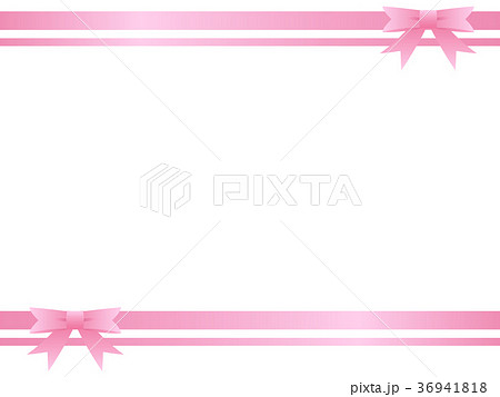 シンプルリボンライン ピンクのイラスト素材