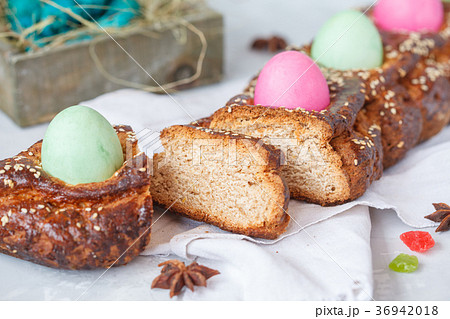 Traditional Greek Easter bread - tsoureki Traditional Greek Easter bread - tsoureki 36942018