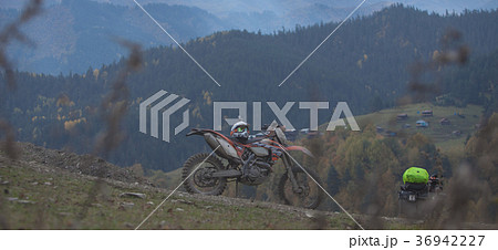 Enduro journey with dirt bike high in the 36942227